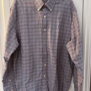 Lyle & Scott Men's Button-Down Check Shirt in Navy and Red